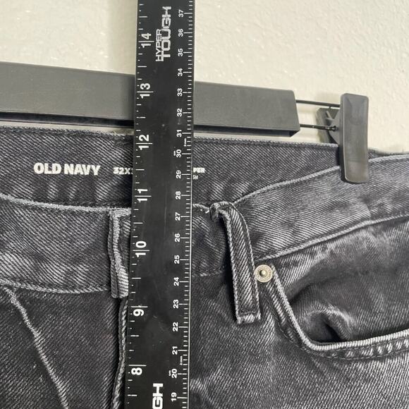 Old Navy Jeans Mens Size 32x30 Black Faded Straight Taper Denim Dark Wash - Picture 7 of 16